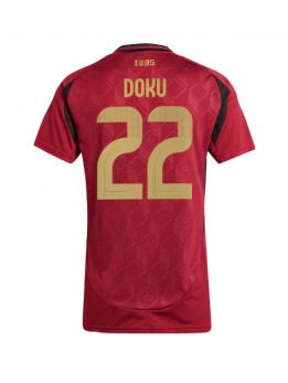 Belgien Jeremy Doku #22 Heimtrikot für Frauen EM 2024 Kurzarm